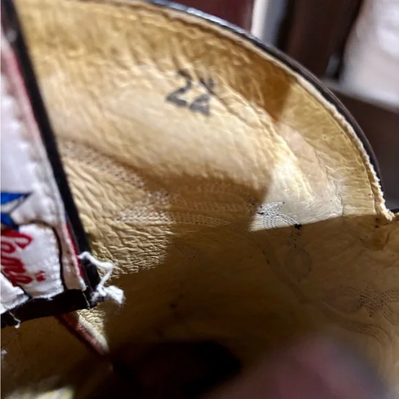 Tony Lama Deep Burgundy Brown Leather Western Boots - Picture 3 of 14